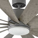 Windflower 60 inch Graphite and Weathered Gray with Weathered Gray Blades Downrod Ceiling Fan in 2700K, Graphite Weathered Gray