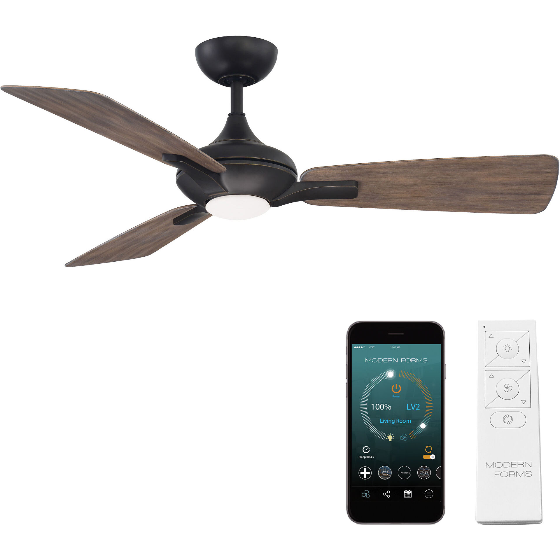 Mykonos 3 52 inch Oil Rubbed Bronze and Barn Wood with Barn Wood Blades Downrod Ceiling Fan in 3500K, Oil Rubbed Bronze Barn Wood