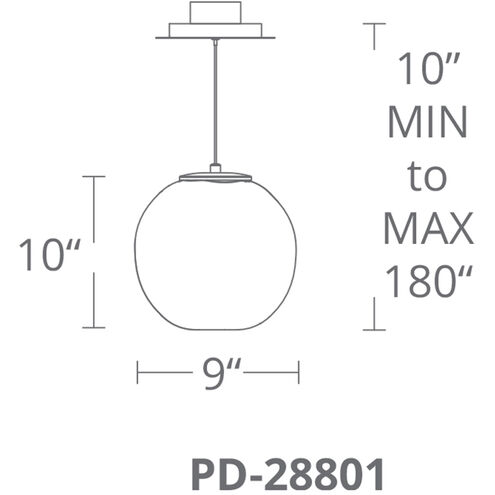 Cosmic LED 9 inch Black Mini Pendant Ceiling Light in 1