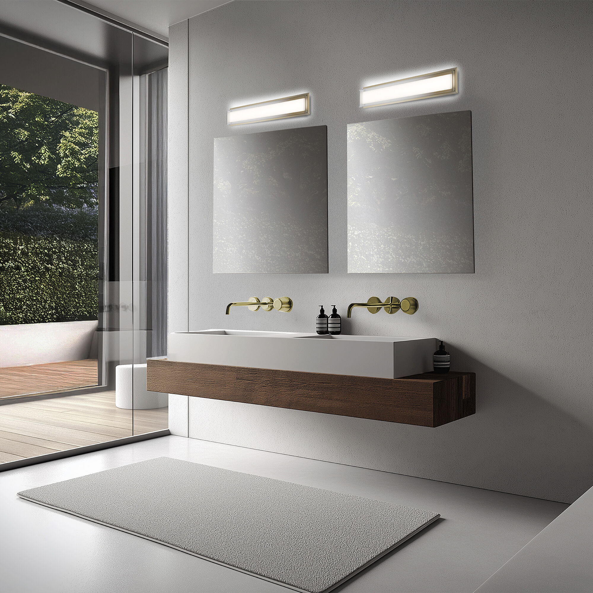 Ice Bar Indoor Wall Lighting in 4000K, Aged Brass