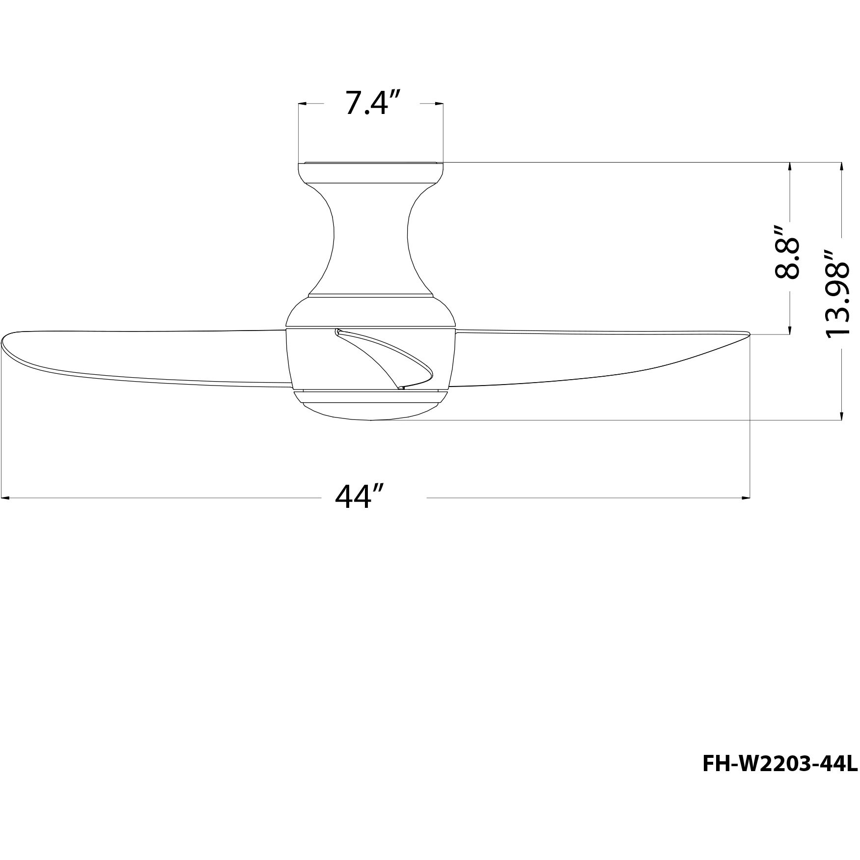 Corona 44 inch Soft Brass and Matte White with Matte White Blades Flush Mount Ceiling Fan in 2700K, Soft Brass Matte White