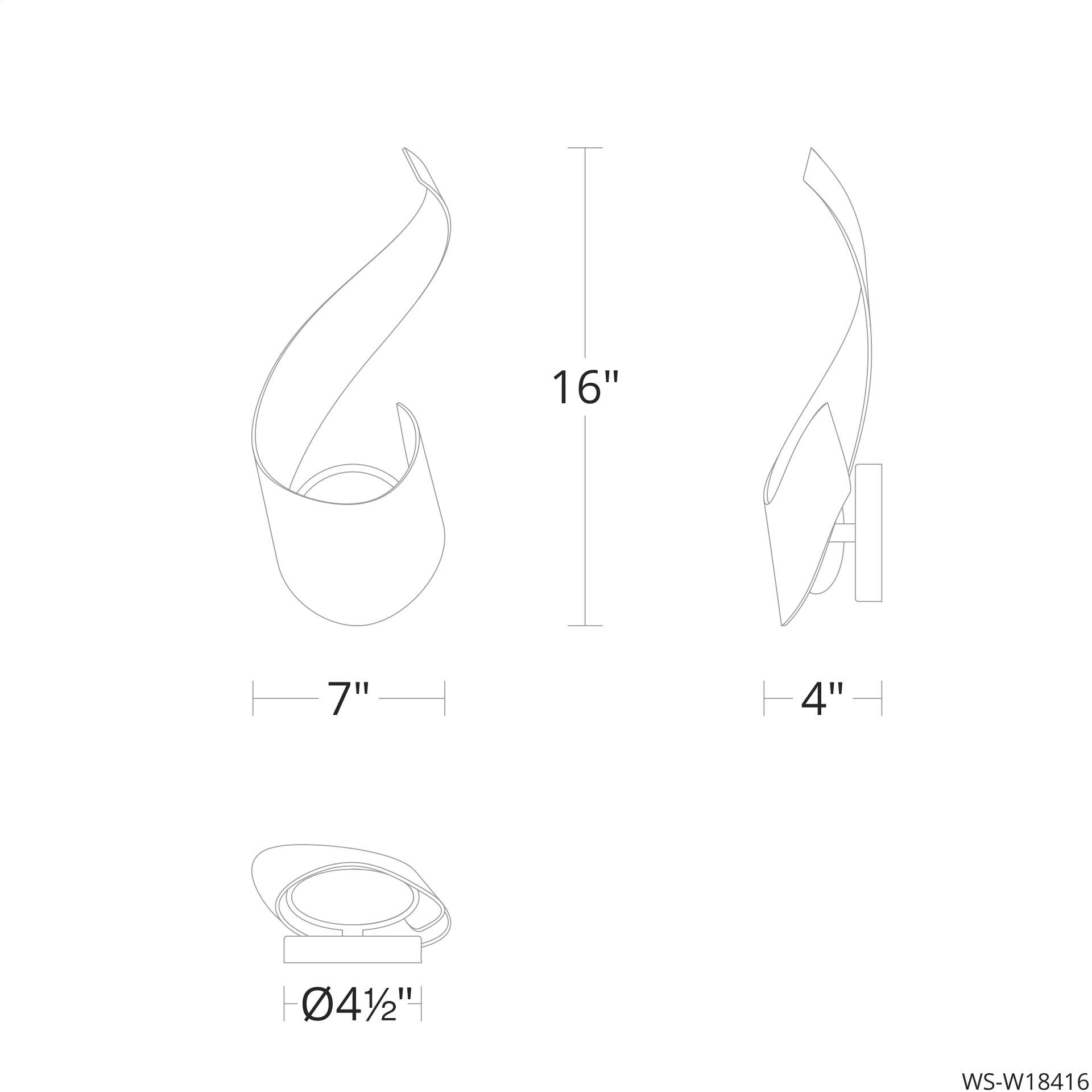 Flamme 1 Light 16 inch Black Outdoor Wall Light