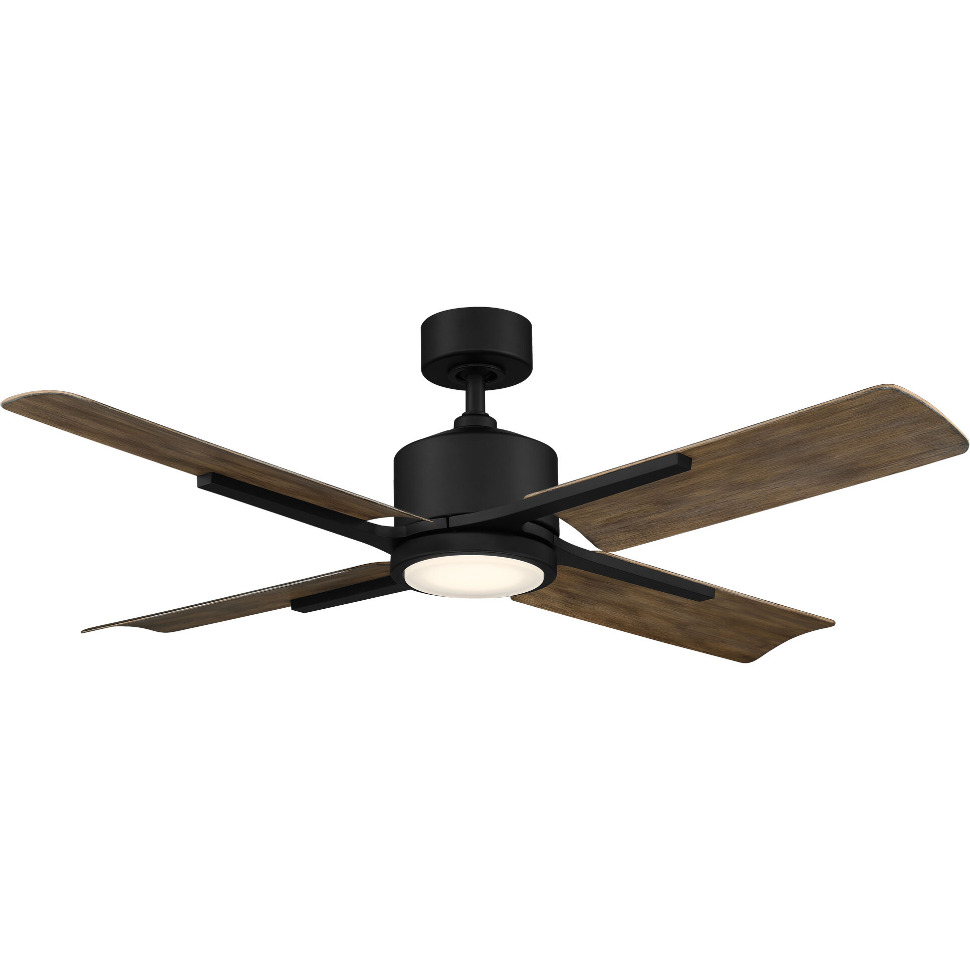 Cervantes 56 inch Matte Black Barn Wood with Barn Wood Blades Downrod Ceiling Fan in 2700K