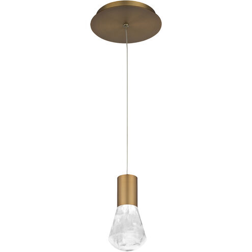 Plum LED 15 inch Aged Brass Mini Pendant Ceiling Light