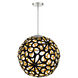Groovy LED 24 inch Black-Gold Brushed Nickel Pendant Ceiling Light in 24in., Black and Gold