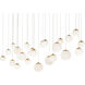 Pisces Linear Pendant Ceiling Light in Aged Brass