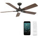 Mykonos 5 60 inch Bronze and Dark Walnut with Dark Walnut Blades Downrod Ceiling Fan in 2700K, Bronze Dark Walnut