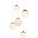 Pisces 5 Light 17 inch Aged Brass Pendant Ceiling Light