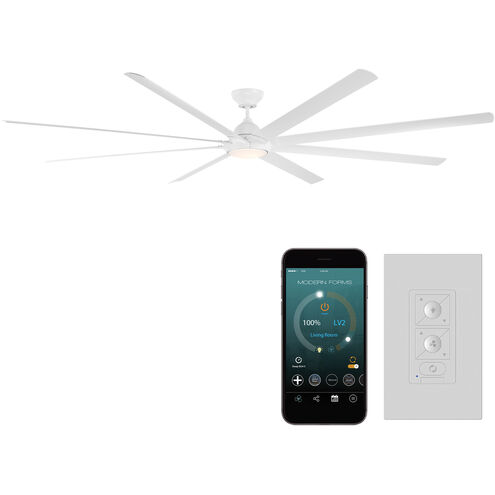 Hydra 120 inch Matte White Downrod Ceiling Fan in 2700K