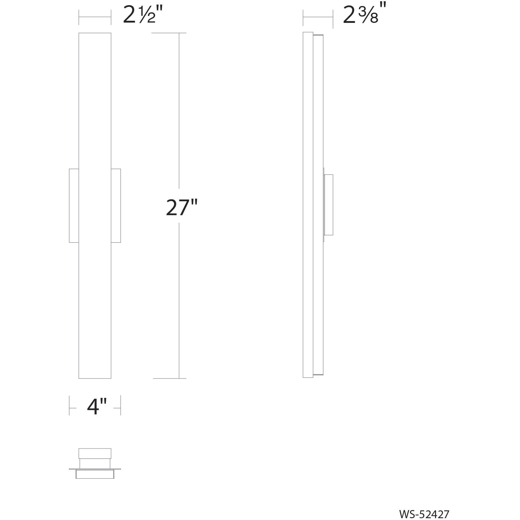 Lanza 1 Light 27 inch Black Bath Vanity Light Wall Light