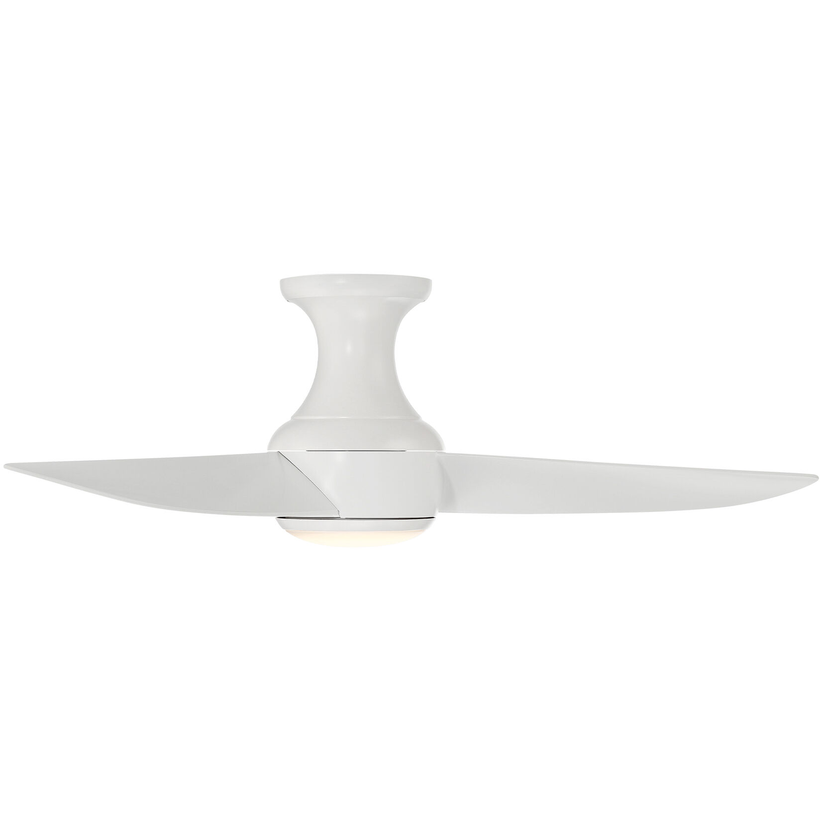 Corona 44 inch Matte White Flush Mount Ceiling Fan in 3500K
