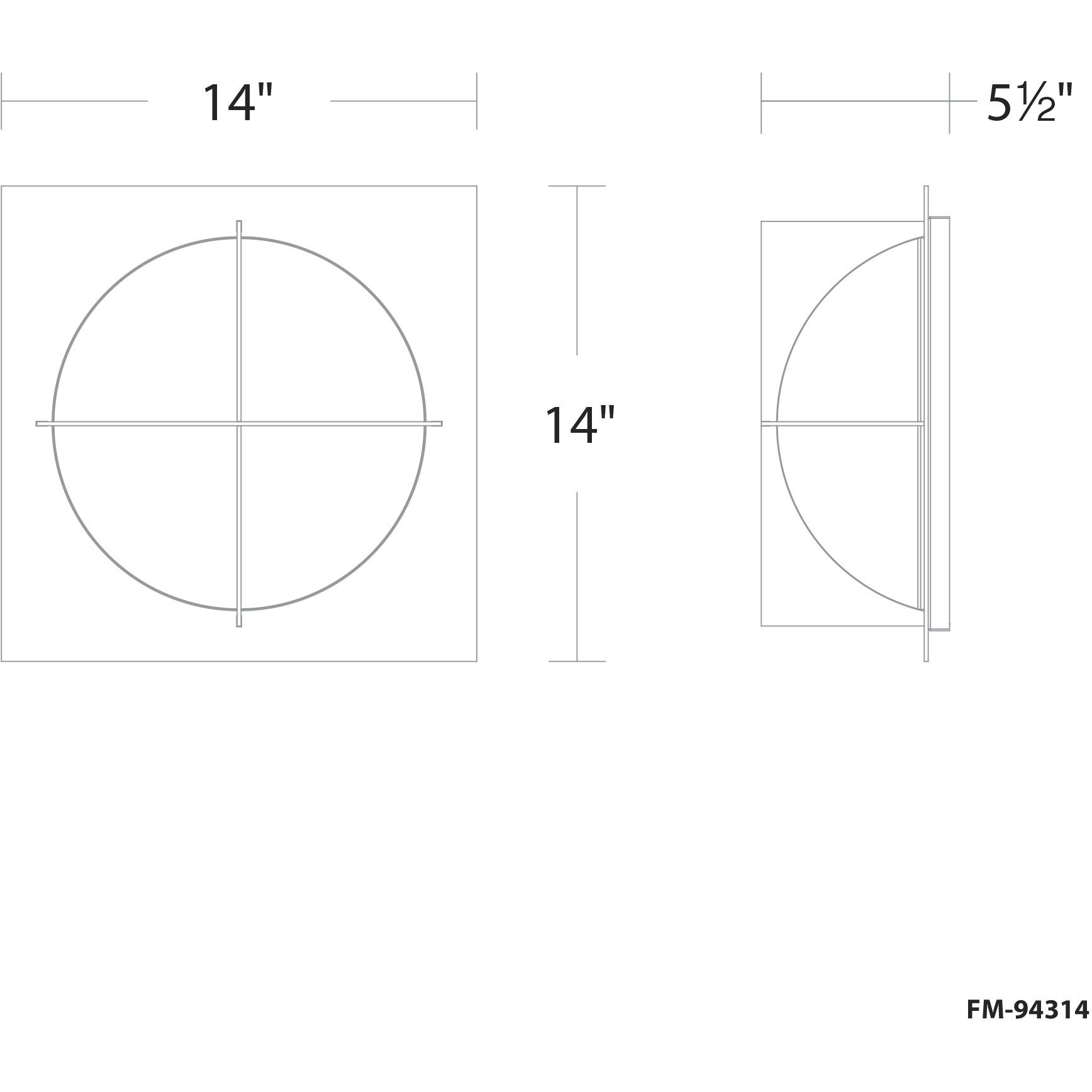 Echelon 1 Light 14 inch Black Flush Mount Ceiling Light
