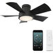 Vox 38 inch Matte Black Flush Mount Ceiling Fan in 3000K