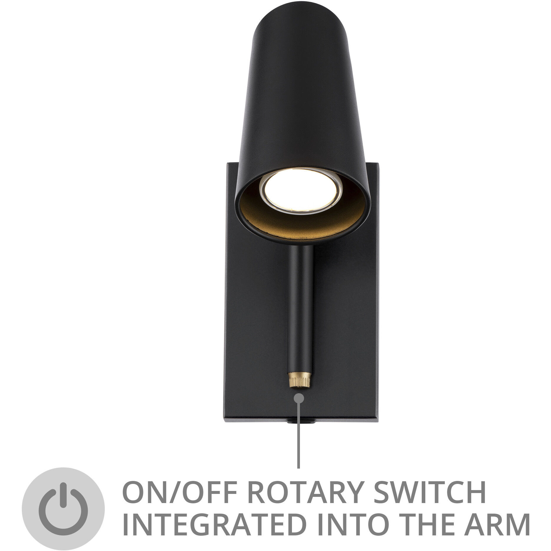 Stylus 10.5 inch Black Gold Reading Light Portable Light