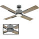 Cervantes 56 inch Graphite Weathered Gray with Weathered Gray Blades Downrod Ceiling Fan in 3000K, Smart Ceiling Fan