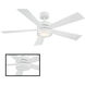 Wynd 52 inch Matte White Downrod Ceiling Fan in 3000K, Smart Ceiling Fan