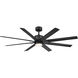Renegade 66 inch Matte Black Downrod Ceiling Fan in 3000K, Smart Ceiling Fan