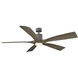 Aviator 70 inch Graphite and Weathered Gray with Weathered Gray Blades Downrod Ceiling Fan in Graphite Weathered Gray, Smart Ceiling Fan