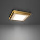 Grandstand LED 14 inch Beige Travertine and Aged Brass Flush Mount Ceiling Light