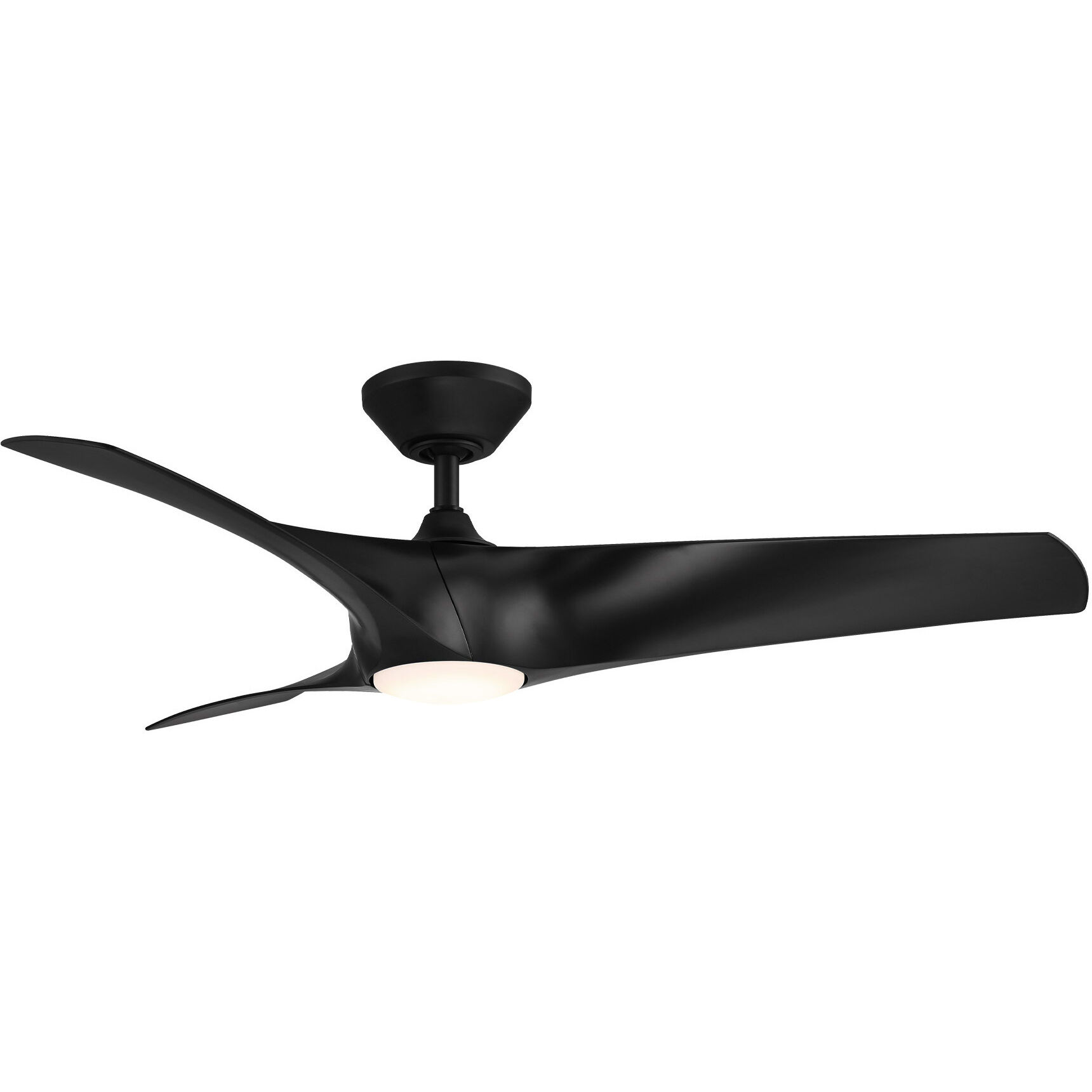 Zephyr 52 inch Matte Black Downrod Ceiling Fan, Smart Ceiling Fan