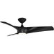 Zephyr 52 inch Matte Black Downrod Ceiling Fan, Smart Ceiling Fan