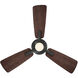 Mykonos 3 52 inch Bronze and Dark Walnut with Dark Walnut Blades Downrod Ceiling Fan in 2700K, Bronze Dark Walnut