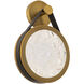 Clare Indoor Wall Lighting in Warm Brown and Aged Brass