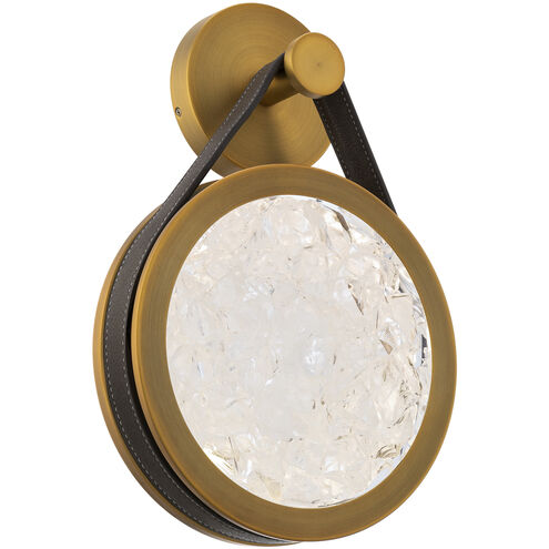 Clare Indoor Wall Lighting in Warm Brown and Aged Brass