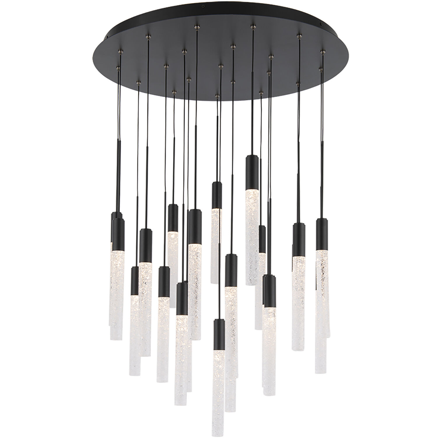 Magic LED 26 inch Black Multi-Light Pendant Ceiling Light in 21, Round
