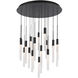 Magic LED 26 inch Black Multi-Light Pendant Ceiling Light in 21, Round