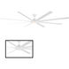 Hydra 120 inch Matte White Downrod Ceiling Fan in 2700K
