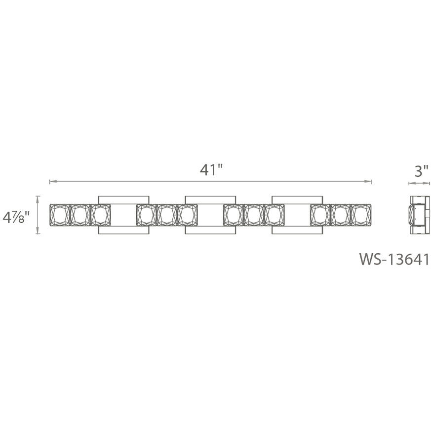 Sofia LED 41 inch Polished Nickel Bath Vanity & Wall Light in 41in.