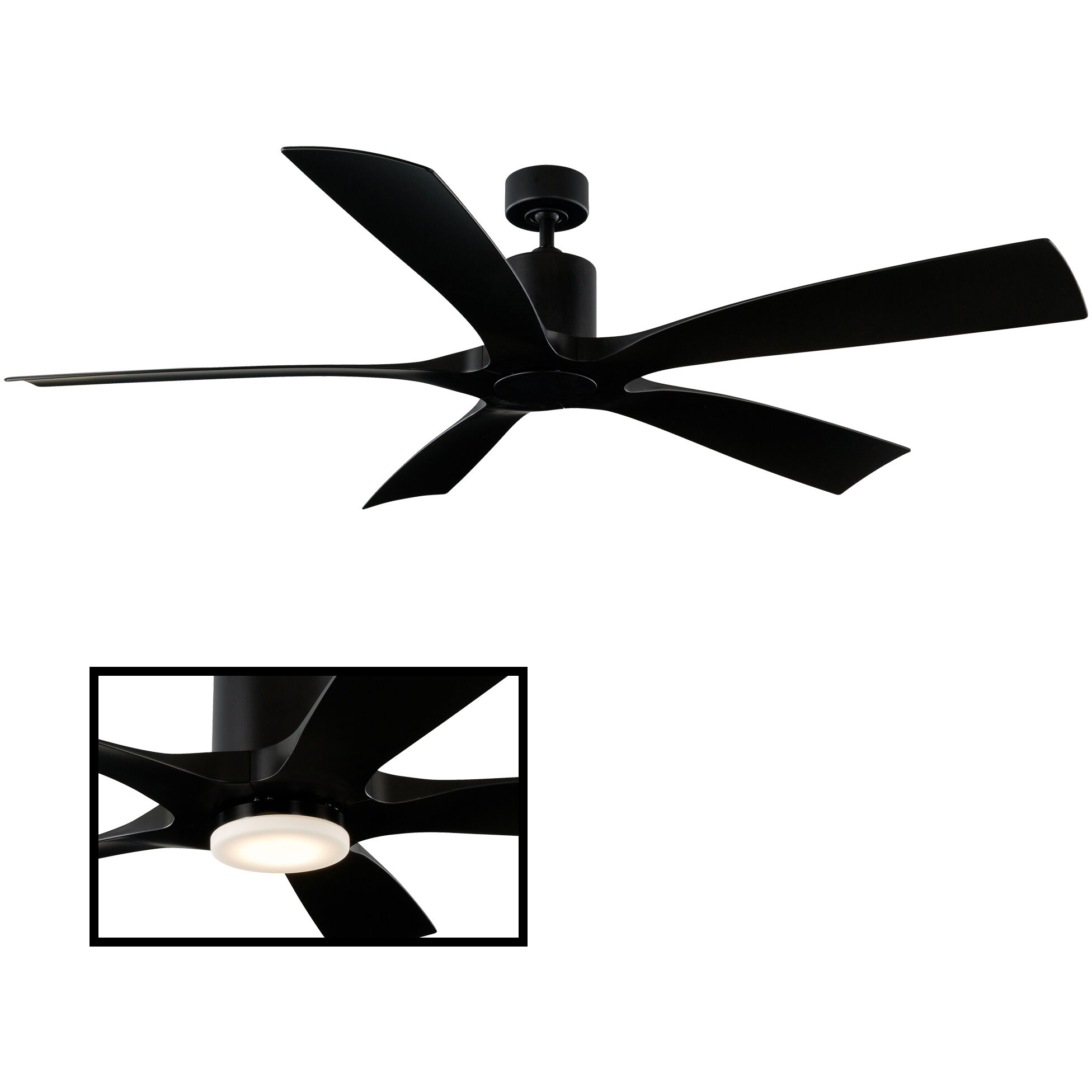 Aviator 70 inch Matte Black Downrod Ceiling Fan