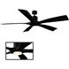 Aviator 70 inch Matte Black Downrod Ceiling Fan
