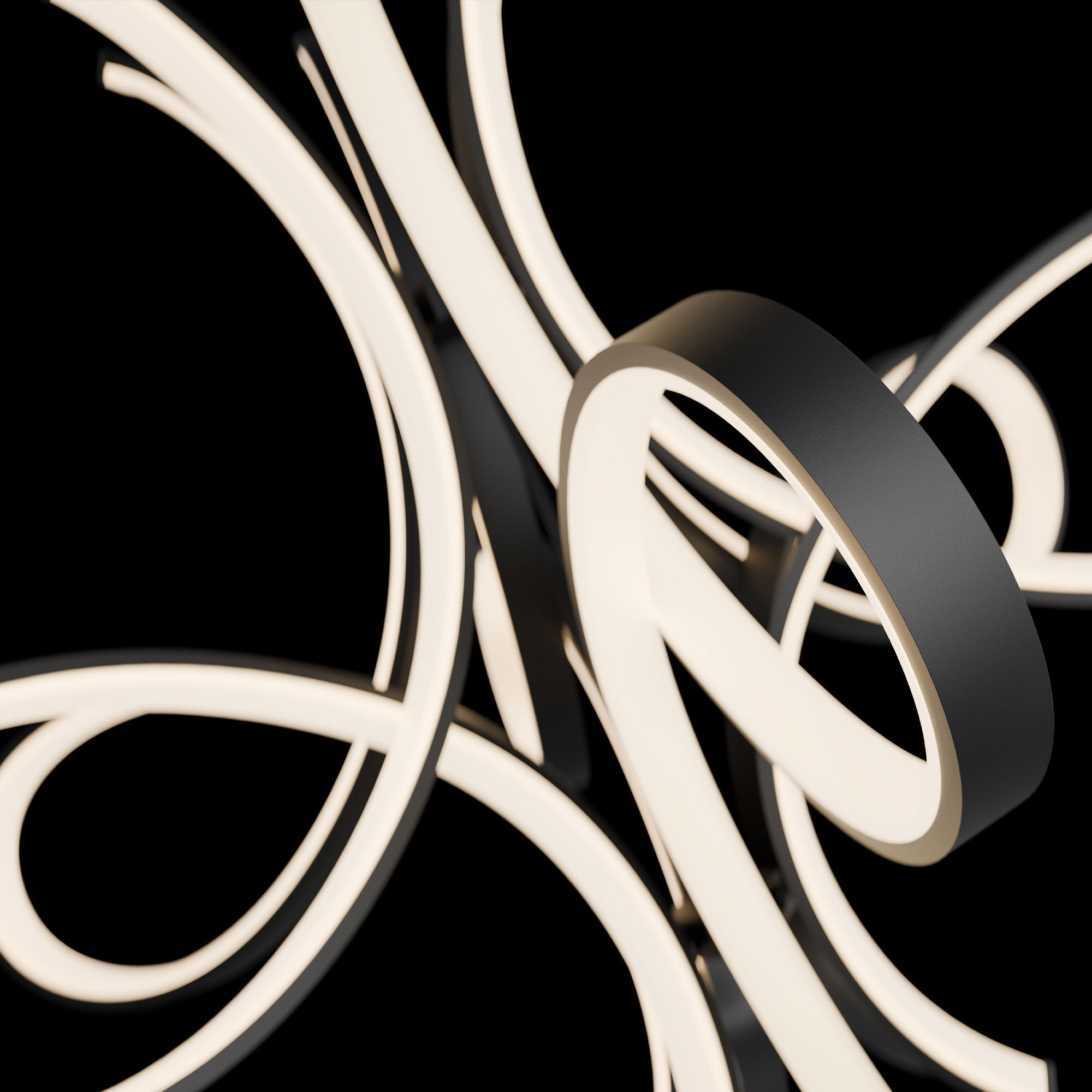 Fleur De Lis LED 56 inch Black Indoor Hanging Lighting Ceiling Light