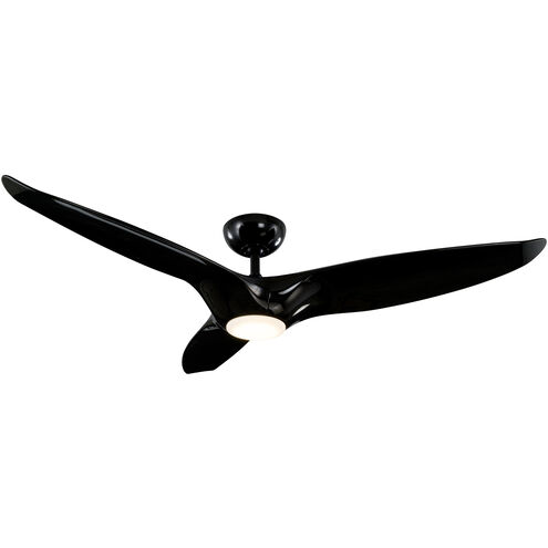 Morpheus III 60 inch Gloss Black Downrod Ceiling Fan in 3500K