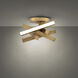 Chaos 1 Light 17.3 inch Aged Brass Semi-Flush Mount Ceiling Light