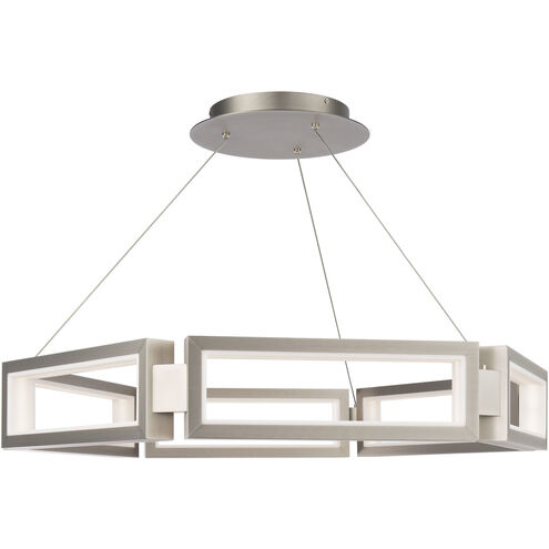 Mies LED 35 inch Aged Brass Chandelier Ceiling Light in 35in. 