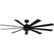 Wynd XL 72 inch Matte Black Downrod Ceiling Fan in 3000K