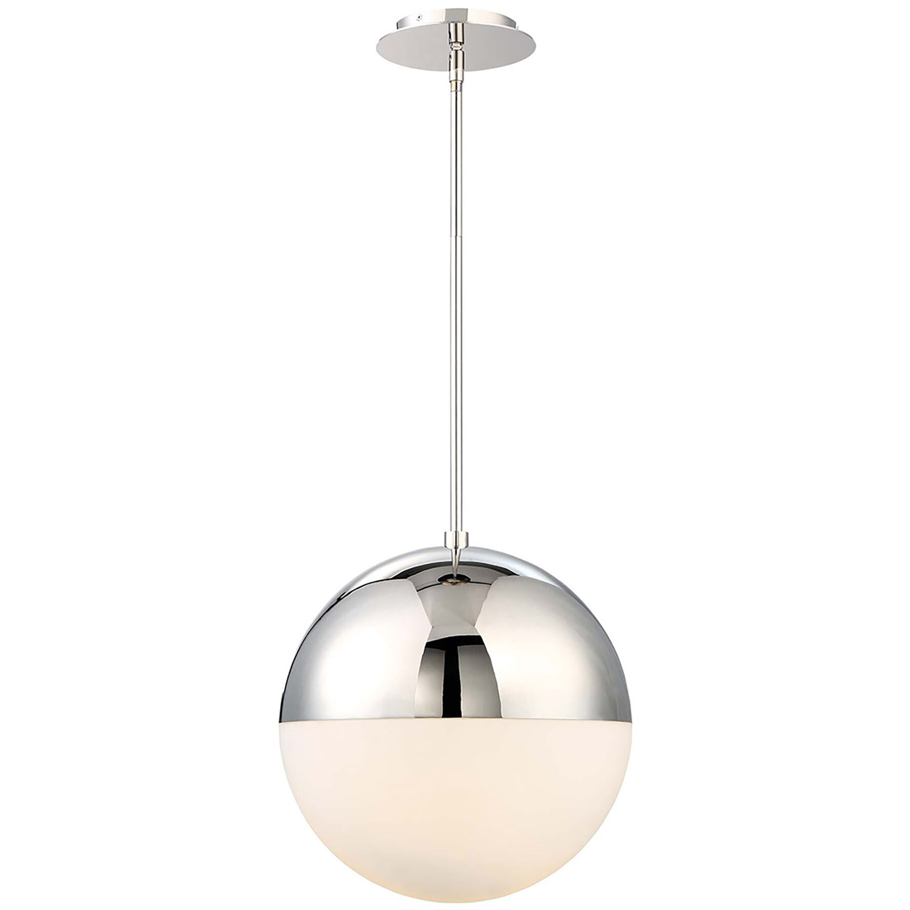 Punk LED 14 inch Polished Nickel Pendant Ceiling Light in 3500K, 14in.