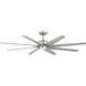 Roboto XL 70 inch Brushed Nickel Downrod Ceiling Fan in 3000K