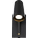 Stylus LED 5.63 inch Black and Gold Reading Light Wall Light