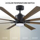 Size Matters 65 inch Matte Black Distressed Koa with Distressed Koa Blades Ceiling Fan