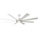 Aura 72 inch Brushed Nickel and Matte White with Matte White Blades Downrod Ceiling Fan in Brushed Nickel Matte White