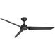 Roboto 62 inch Matte Black Downrod Ceiling Fan, Smart Ceiling Fan
