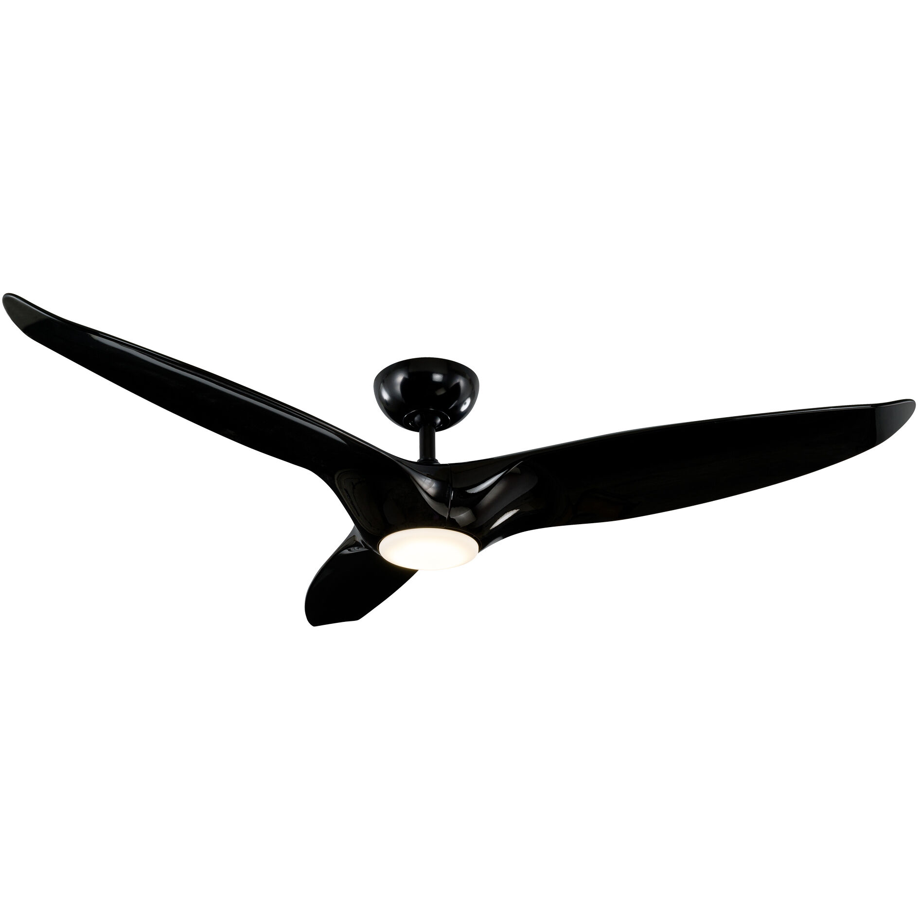 Morpheus III 60 inch Gloss Black Downrod Ceiling Fan in 3000K