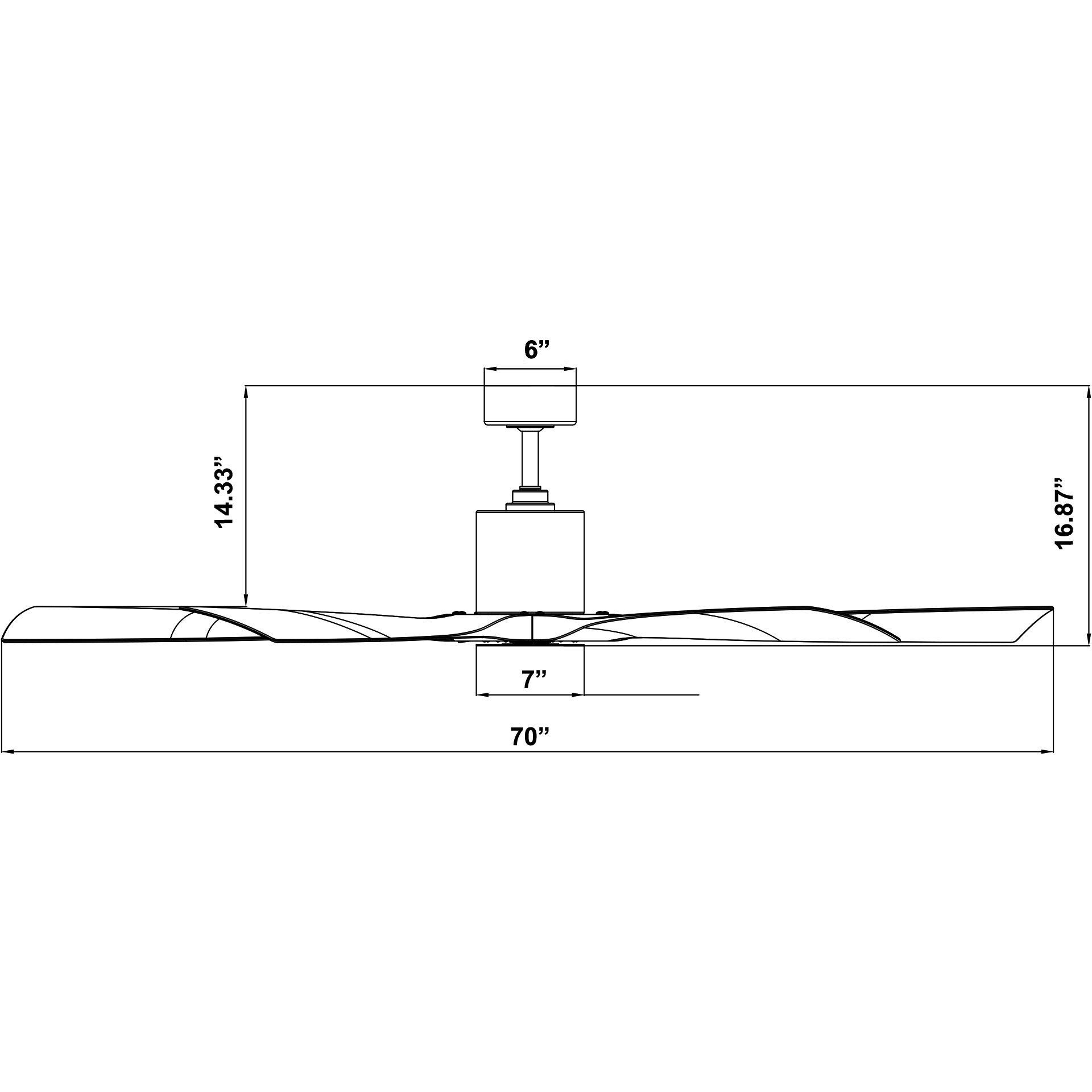 Aviator 70 inch Matte Black Downrod Ceiling Fan