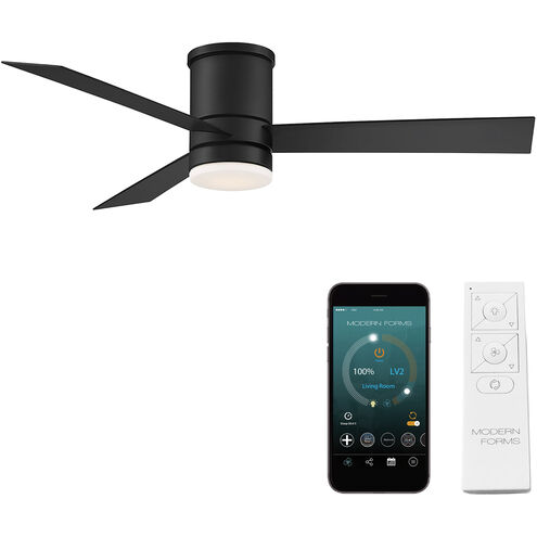 Axis 52 inch Matte Black Flush Mount Ceiling Fan in 2700K