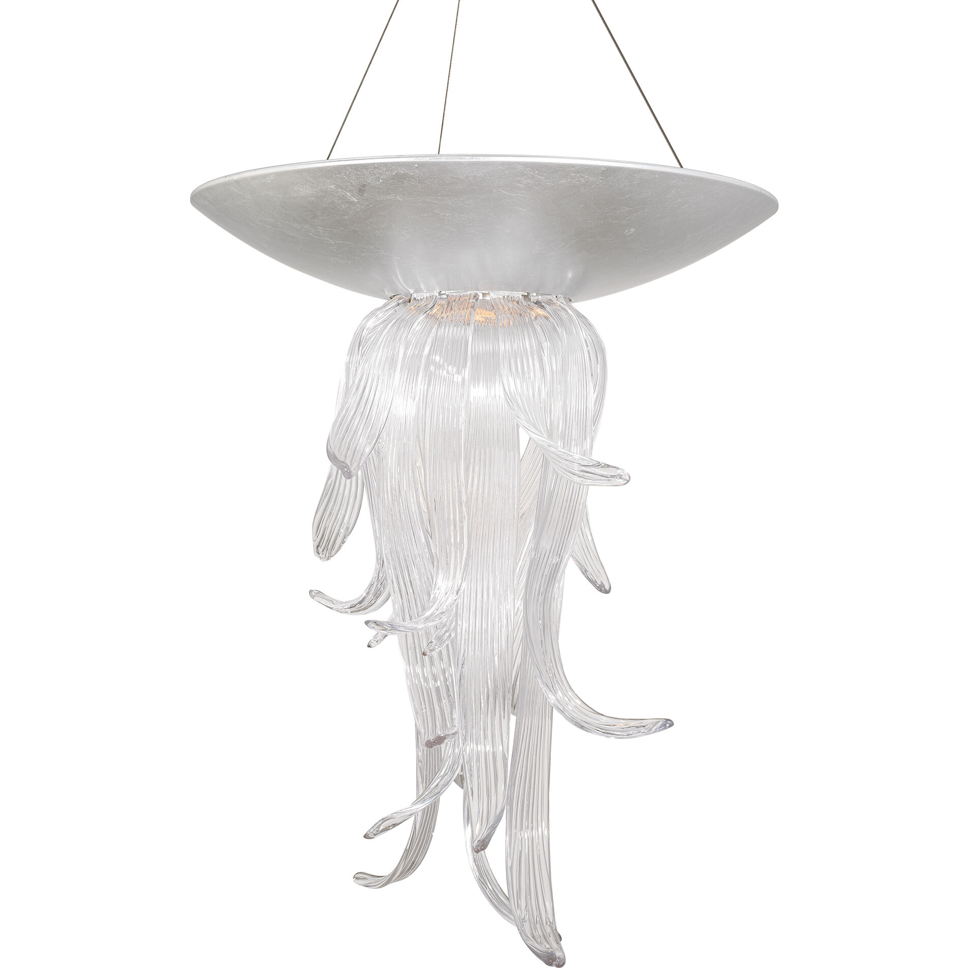 Tendril LED 26 inch Silver Leaf Indoor Hanging Lighting Ceiling Light