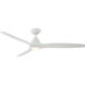 Skylark 62 inch Matte White Downrod Ceiling Fan